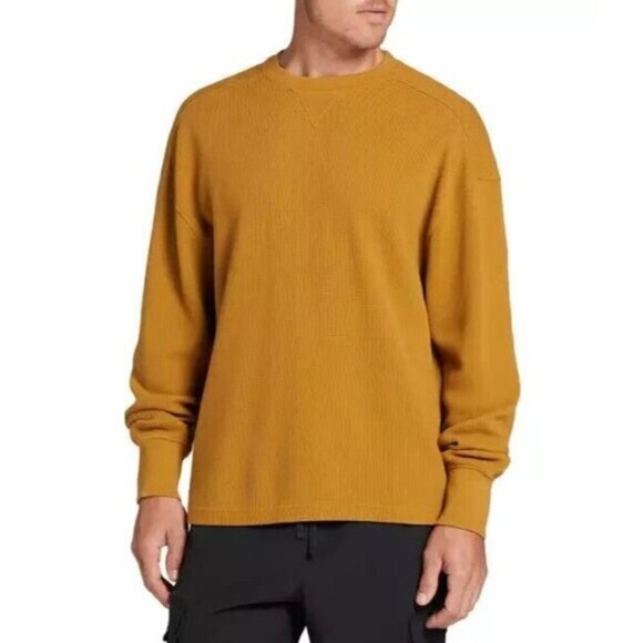 DSG Honey Brown Waffle Knit Long Sleeve Pullover Crewneck Sweatshirt Size XL NWT - Picture 1 of 9